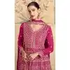 Georgette Zari Work Designer Wear Plus Size Anarkali Suit In Rani Pink - 11486201274