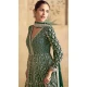 Georgette Zari Work Designer Wear Anarkali Suit In Green - 11486201275