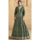 Georgette Zari Work Designer Wear Anarkali Suit In Green - 11486201275