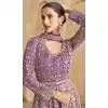 Georgette Zari Work Designer Wear Plus Size Anarkali Suit In Lavender - 11486201276