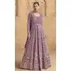 Georgette Zari Work Designer Wear Plus Size Anarkali Suit In Lavender - 11486201276