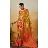 Yellow Banarasi Silk Weaving Work Traditional Wear Plus Size Saree - 11291200108