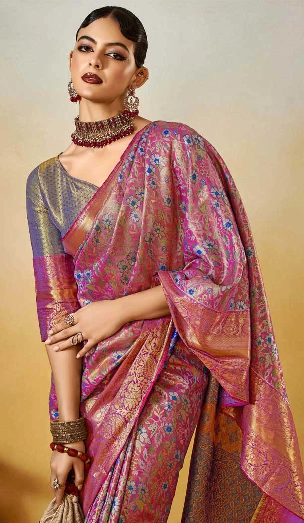 Multi Color Banarasi Silk Weaving Work Traditional Wear Designer Saree - 11291200112