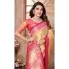 Gold Banarasi Tissue Silk Jacquard Work Traditional Wear Plus Size Saree - 11265199985