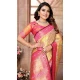 Gold Banarasi Tissue Silk Jacquard Work Traditional Wear Saree - 11265199985