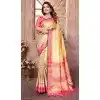 Gold Banarasi Tissue Silk Jacquard Work Traditional Wear Plus Size Saree - 11265199985