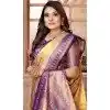 Cream Banarasi Tissue Silk Jacquard Work Traditional Wear Plus Size Saree - 11265199986