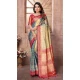 Sea Green Banarasi Tissue Silk Jacquard Work Traditional Wear Saree - 11265199987