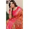 Banarasi Tissue Silk Jacquard Work Ethnic Wear Plus Size Saree In Orange - 11266199992