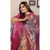 Banarasi Tissue Silk Jacquard Work Ethnic Wear Plus Size Saree In Purple - 11266199993