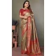 Olive Green Banarasi Tissue Silk Jacquard Work Ethnic Wear Saree - 11268200002