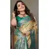 Cream Banarasi Tissue Silk Jacquard Work Ethnic Wear Plus Size Saree - 11268200003