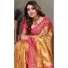 Mustard Banarasi Tissue Silk Jacquard Work Ethnic Wear Plus Size Saree - 11268200005