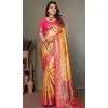 Mustard Banarasi Tissue Silk Jacquard Work Ethnic Wear Plus Size Saree - 11268200005
