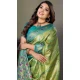 Light Green Banarasi Tissue Silk Jacquard Work Ethnic Wear Saree - 11268200006