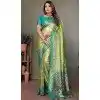 Light Green Banarasi Tissue Silk Jacquard Work Ethnic Wear Plus Size Saree - 11268200006