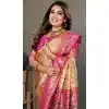 Dark Beige Banarasi Tissue Silk Jacquard Work Ethnic Wear Plus Size Saree - 11268200007