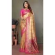 Dark Beige Banarasi Tissue Silk Jacquard Work Ethnic Wear Saree - 11268200007