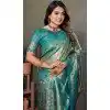 Multi Color Banarasi Tissue Silk Jacquard Work Ethnic Wear Plus Size Saree - 11268200008