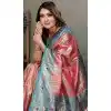 Pink Banarasi Tissue Silk Jacquard Work Ethnic Wear Plus Size Saree - 11268200009