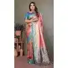 Pink Banarasi Tissue Silk Jacquard Work Ethnic Wear Plus Size Saree - 11268200009