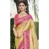 Beige Art Silk Woven Work Designer Party Wear Plus Size Saree - 11391200606