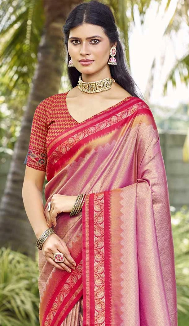 Pink Art Silk Woven Work Designer Party Wear Saree - 11391200608 Pink Art Silk Woven Work Designer Party Wear Saree - 11391200608