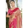 Rust Art Silk Woven Work Designer Party Wear Plus Size Saree - 11391200609
