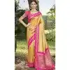 Gold Art Silk Woven Work Designer Party Wear Plus Size Saree - 11391200610