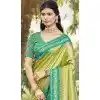 Green Art Silk Woven Work Designer Party Wear Plus Size Saree - 11391200611