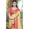 Art Silk Weaving Zari Work Party Wear Plus Size Saree In Light Yellow - 11392200615
