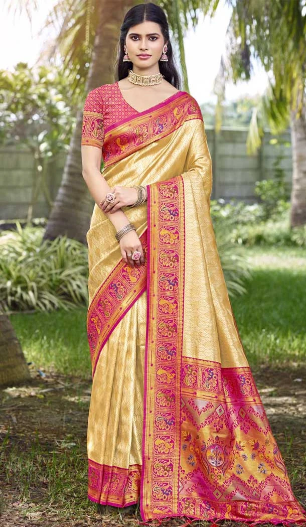 Art Silk Weaving Zari Work Party Wear Saree In Light Yellow - 11392200615 Art Silk Weaving Zari Work Party Wear Saree In Light Yellow - 11392200615