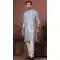 Sky Blue Soft Cotton Digital Print Work Function Wear Men's Kurta Pajama - 11468201095
