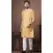 Soft Cotton Digital Print Work Function Wear Men's Kurta Pajama In Yellow - 11468201098