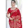 Red Art Silk Weaving Work Party Wear Plus Size Saree - 11393200622