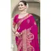 Art Silk Weaving Work Designer Party Wear Plus Size Saree In Rani Pink - 11394200624
