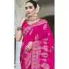 Rani Pink Art Silk Resham Work Festival Wear Plus Size Saree - 11395200631