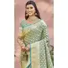 Art Silk Printed Work Traditional Wear Plus Size Saree Mint Green - 11411200687
