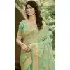 Art Silk Zari Work Designer Party Wear Plus Size Saree In Mint Green - 11412200688