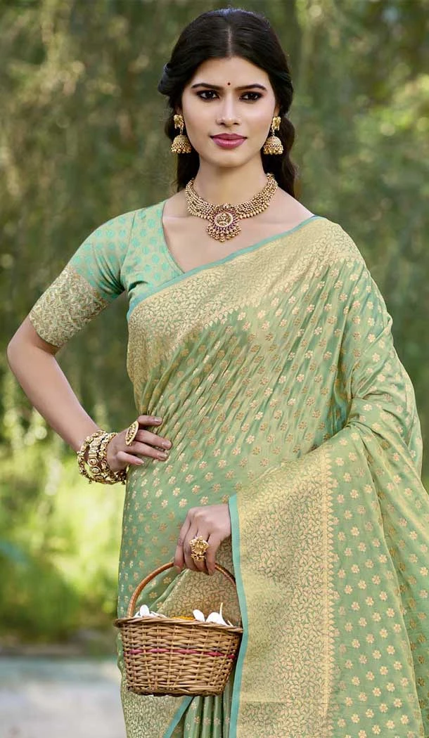 Sea Green Art Silk Weaving Work Traditional Party Wear Saree - 11413200697
