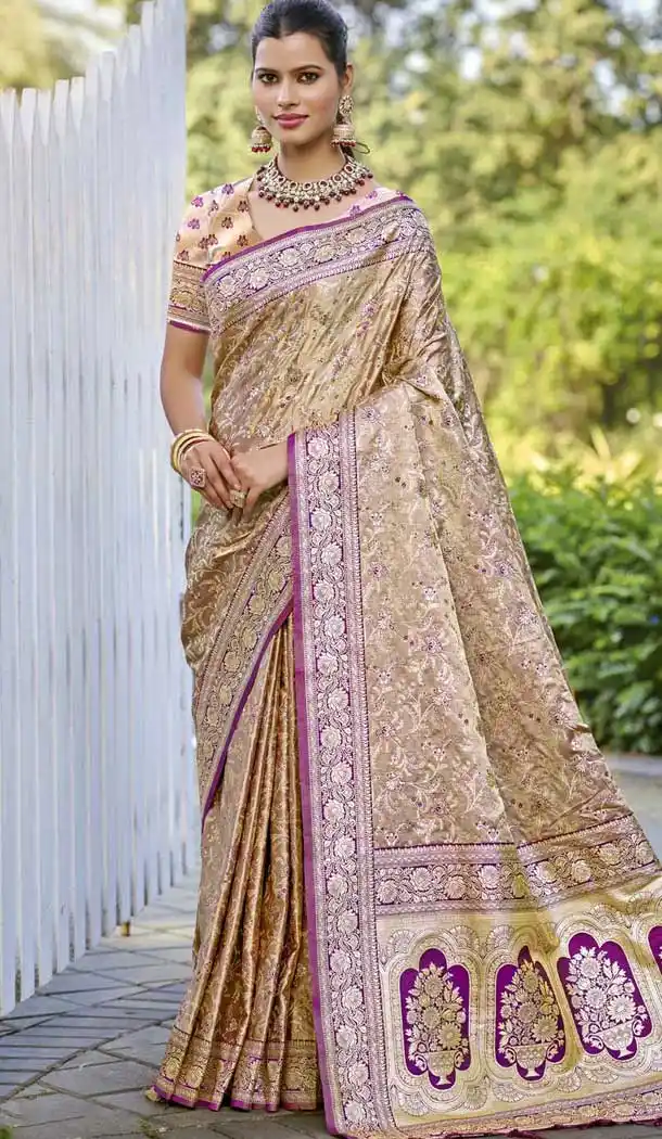 Purple Art Silk Weaving Work Party Wear Saree - 11414200701