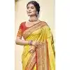 Art Silk Weaving Work Traditional Wear Plus Size Saree In Light Yellow - 11425200774