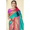 Art Silk Weaving Work Traditional Wear Plus Size Saree In Firozi Blue - 11425200778