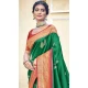 Art Silk Weaving Work Traditional Wear Saree In Dark Green - 11425200779