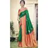 Art Silk Weaving Work Traditional Wear Plus Size Saree In Dark Green - 11425200779