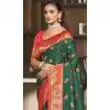 Dark Green Art Silk Zari Work Traditional Wear Plus Size Saree - 11426200780
