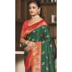 Dark Green Art Silk Zari Work Traditional Wear Saree - 11426200780