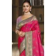 Rani Pink Art Silk Zari Work Traditional Wear Saree - 11426200782