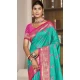 Rama Blue Art Silk Zari Work Traditional Wear Saree - 11426200783