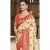 Off White Art Silk Zari Work Traditional Wear Plus Size Saree - 11426200785